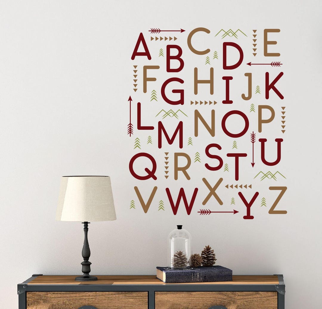Woodland Alphabet Wall Letter Decals Baby Nursery Wall Decor Etsy