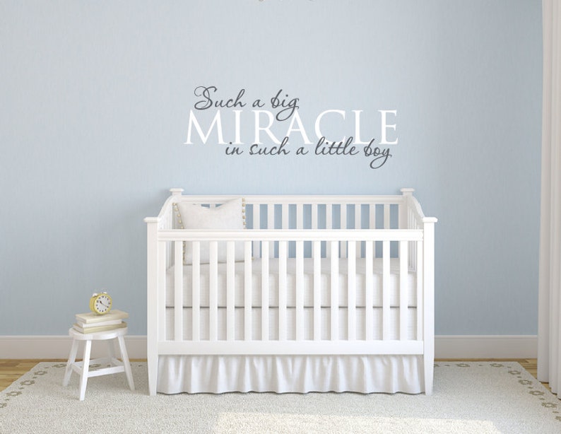 baby boy decals such a big miracle in such a tiny boy wall | etsy