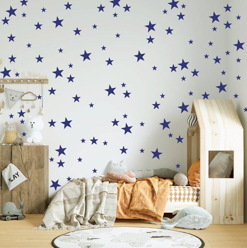 Star Wall Decal Baby Nursery Decal Peel and Stick Star Etsy