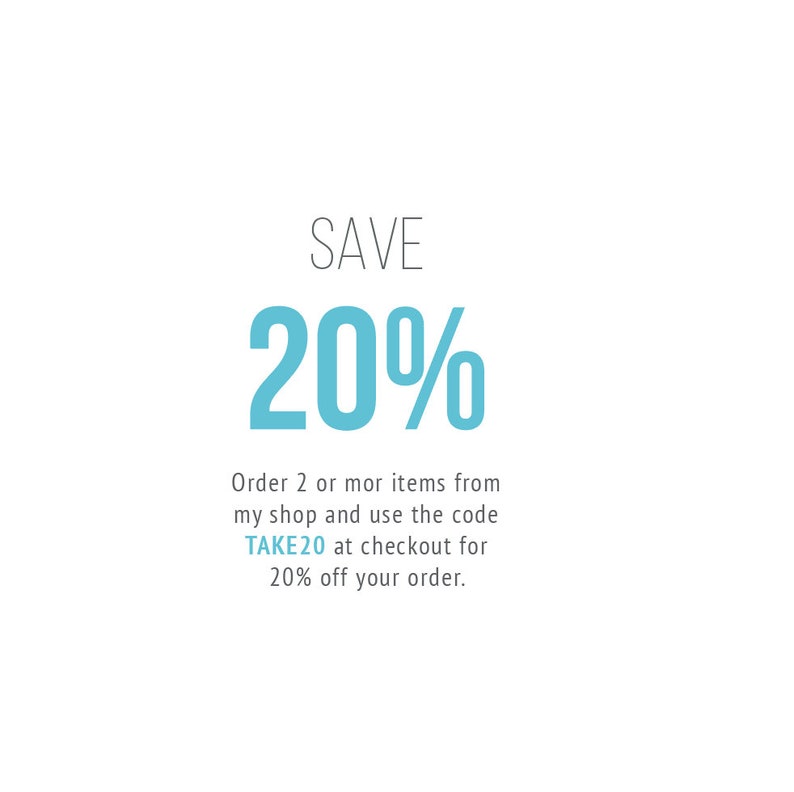 May include: Save 20% off your order when you buy 2 or more items. Use code TAKE20 at checkout.