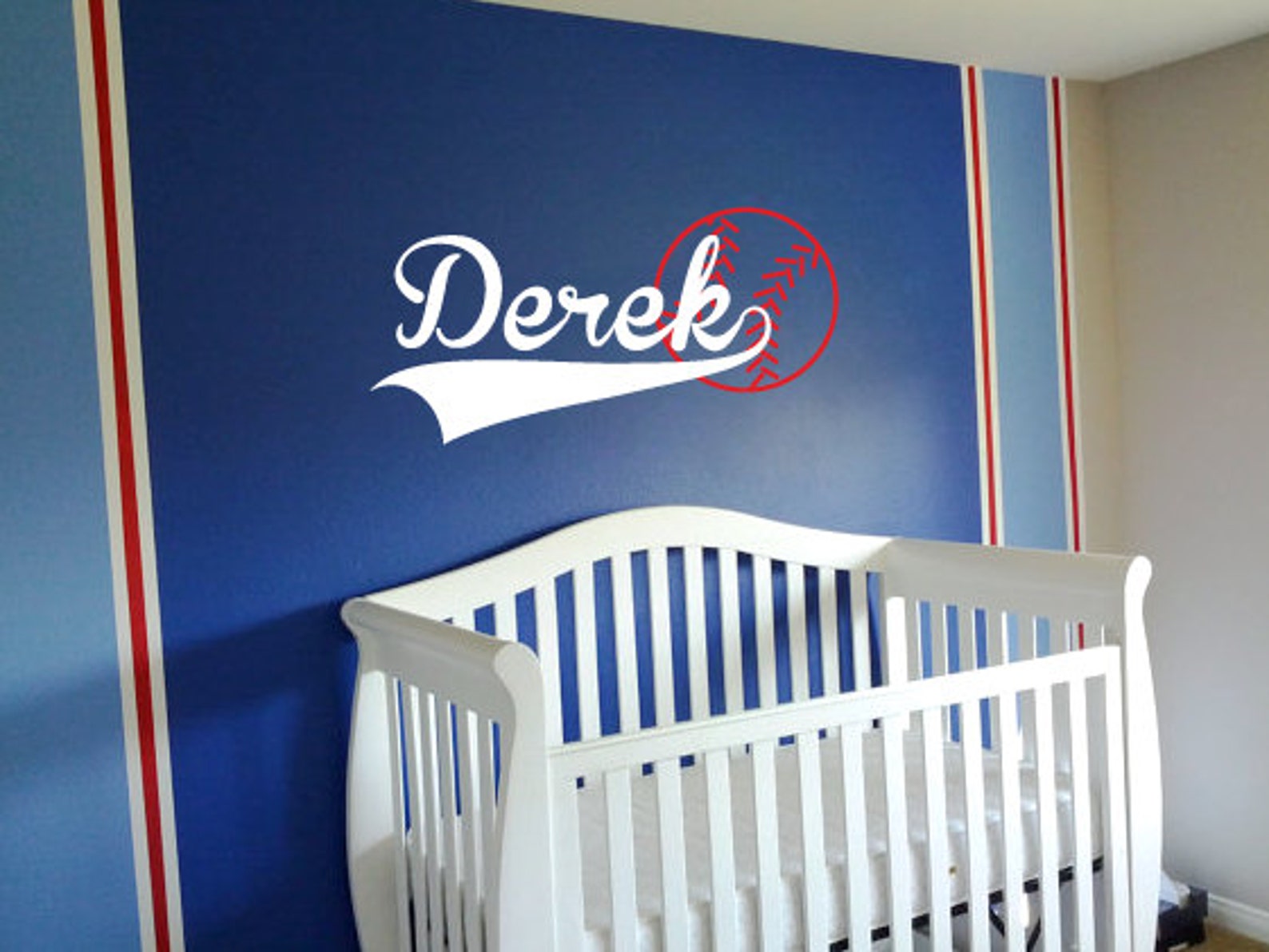 Baseball Wall Decals Name Decals Sports Decals Personalized Etsy