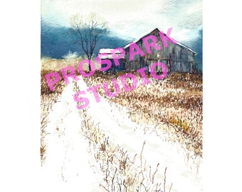 Winter Barn - Digital Download