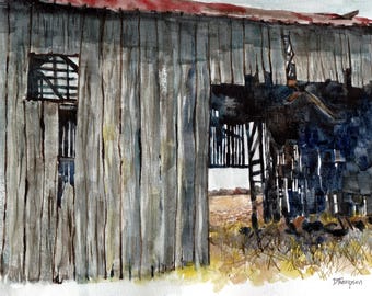 Wall Art - Print of the Old Barn at Slaughter Pen