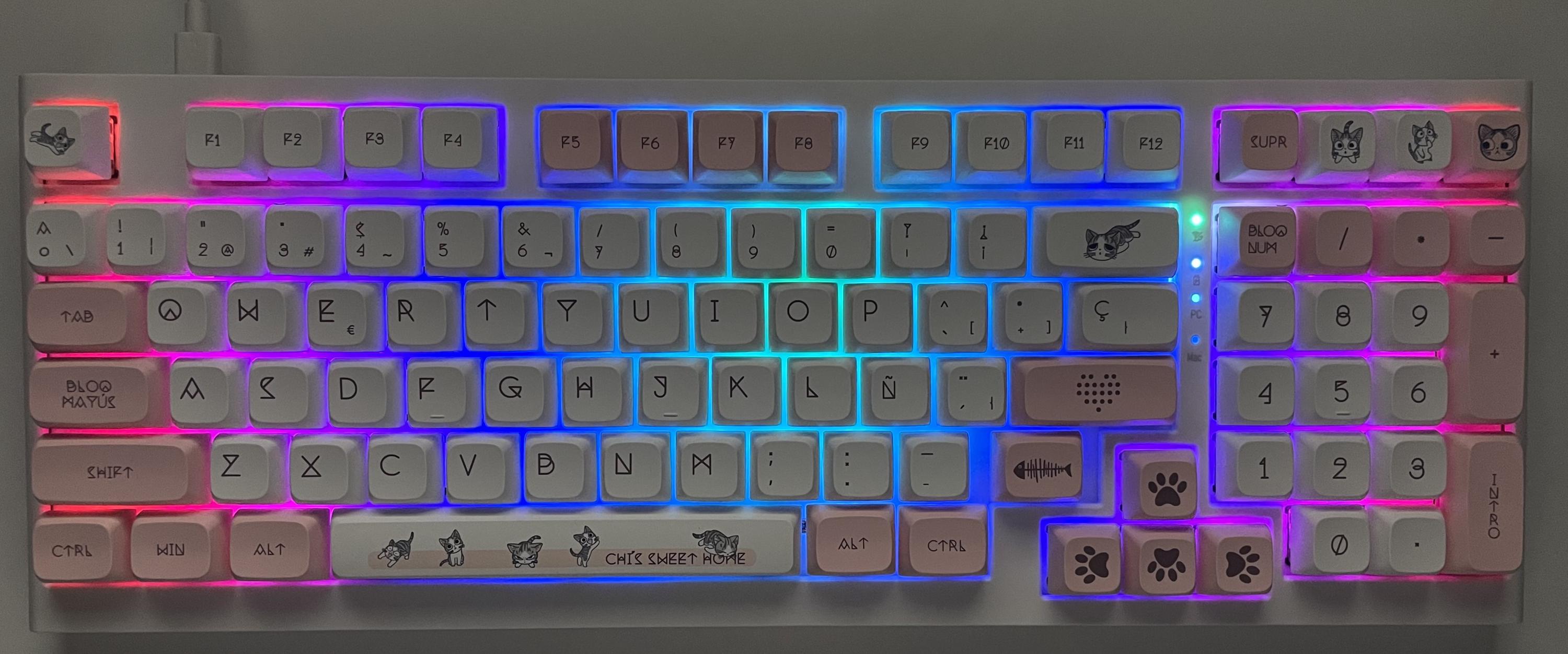 Spanish Keyboard Numeric Spanish Mechanical Numeric Keyboard *cat* XDA Profile RGB/ Bluetooth ...