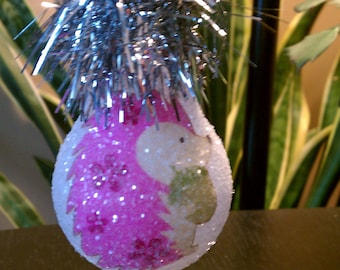 Hedgehog, light bulb ornament, Pink or Blue