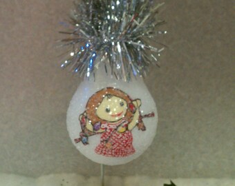 Sally Island of Misfit Toys handmade light bulb ornament