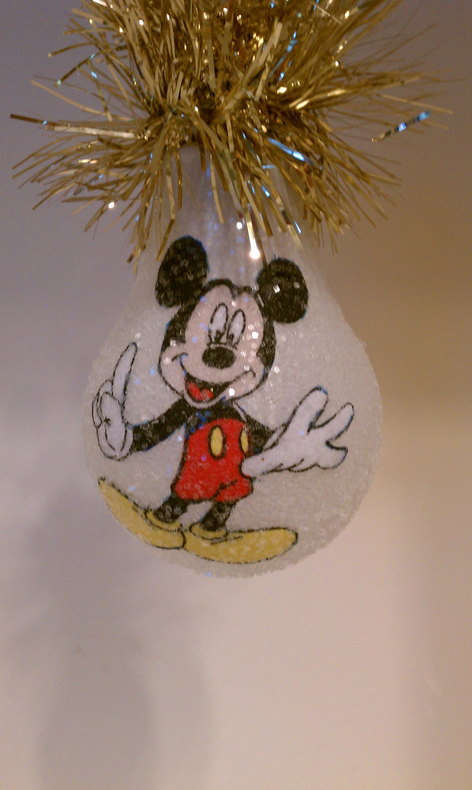 Mickey Mouse handmade light bulb ornament Etsy