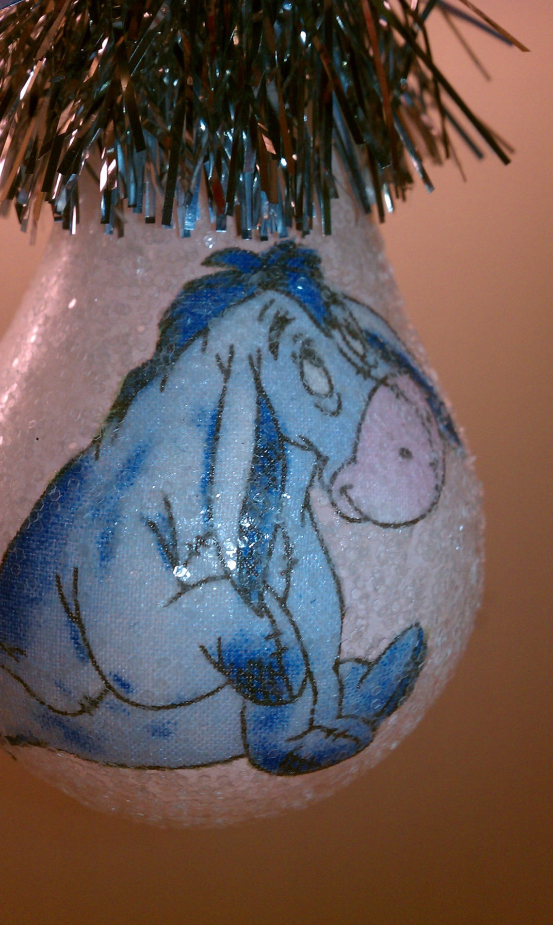 Eeyore Ornament, Eeyore Light Bulb Ornament, Eeyore Decor, Grandchild
