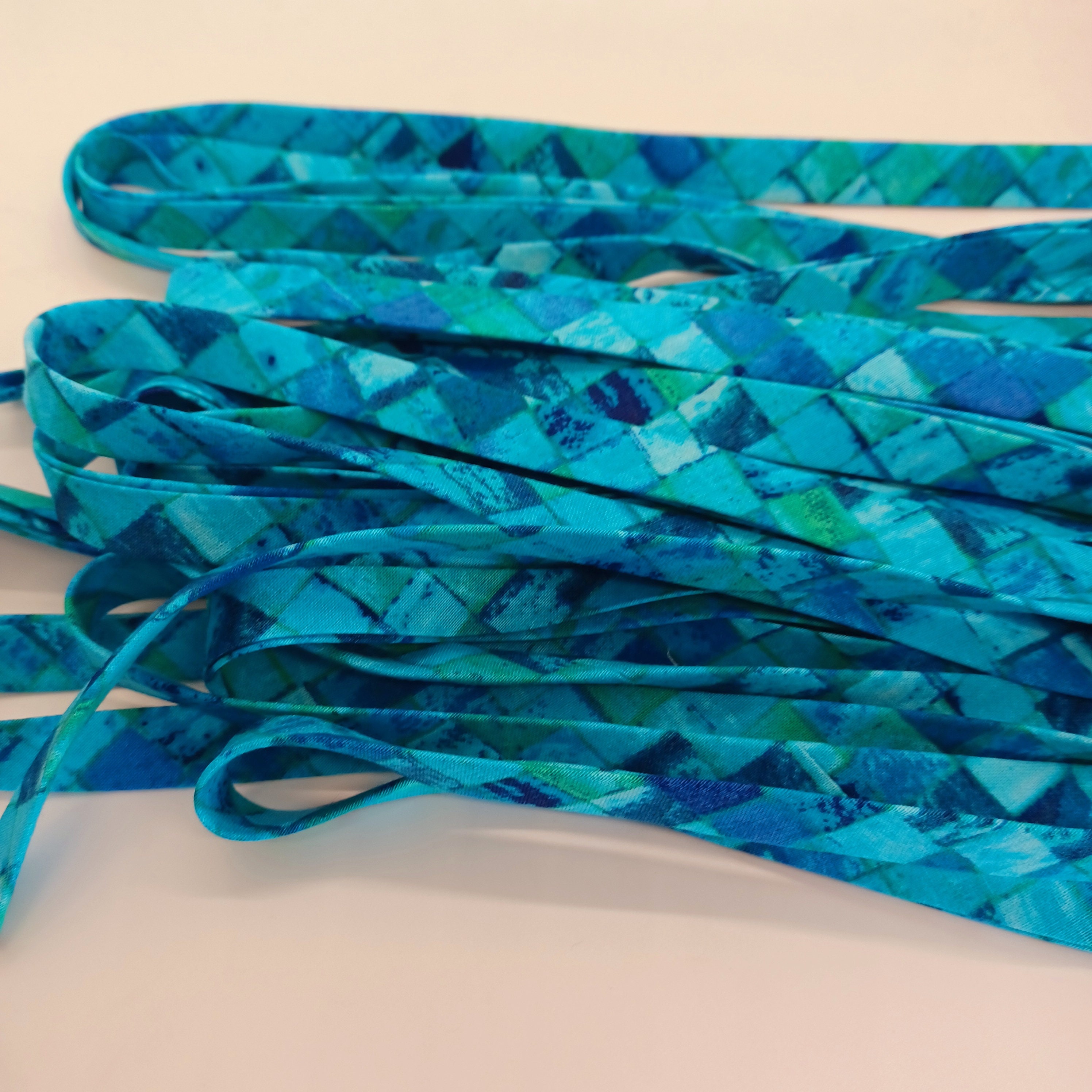 1/2 Inch Cotton Bias Tape Double Fold Fabric Many Shades of Blue and