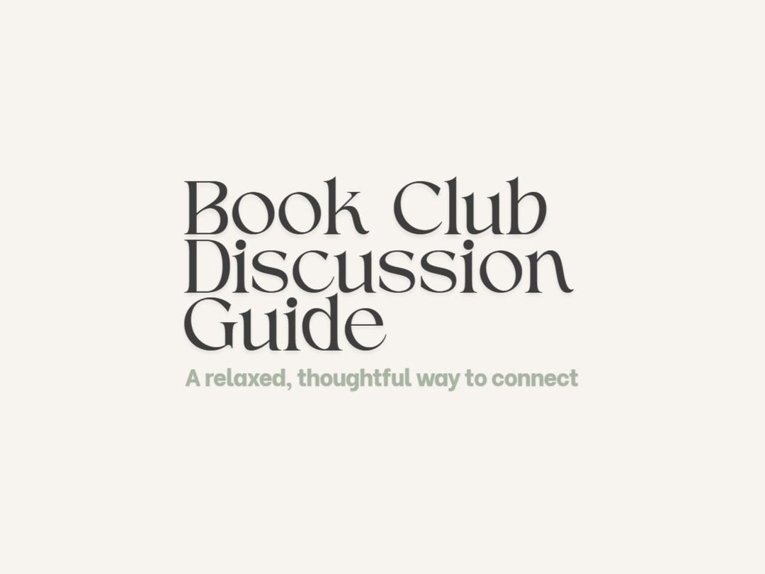 Book Club Discussion Guide Printable Book Club Questions Template