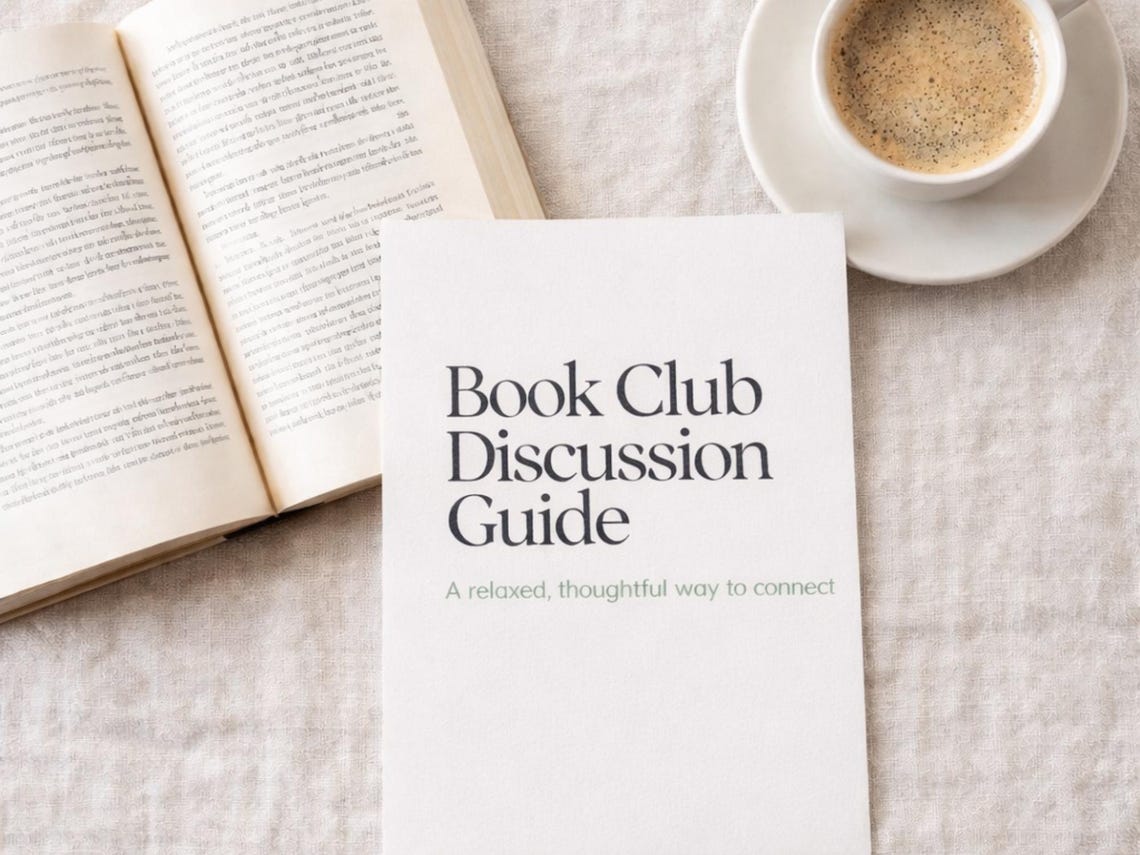 Book Club Discussion Guide Printable Thoughtful Questions (instant