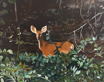 Print of Encounter, 2024, Acrylic on Canvas. Size 8 x 10 or 4 x 6 Painted by Karen Poon.