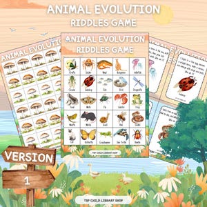 Animal Evolution Bingo Riddles Game | Life Cycle Science Activity (Printable)