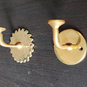 Handmade Brass Wall Hooks , Engraved & Simple Design | Moroccan Style Coat Hooks