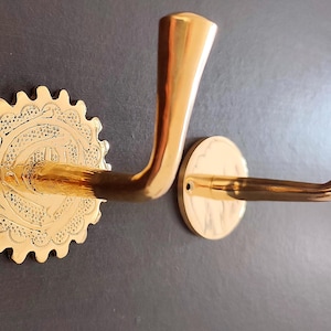 Engraved And Simple Brass Hooks, Handmade Coat & Towel Hangers