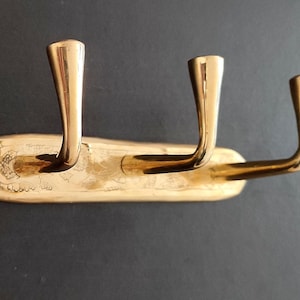 Moroccan Brass Wall Hook – Hand-Engraved Triple Hook , Handcrafted wall hook , wall-mounted hanger , Solid brass rack , entryway organizer