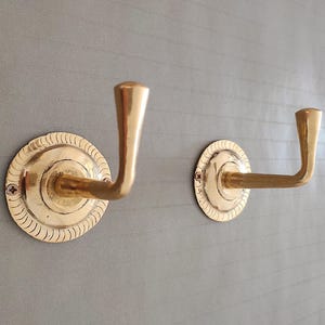 Ganci da parete in ottone fatti a mano, appendiabiti vintage e portasciugamani