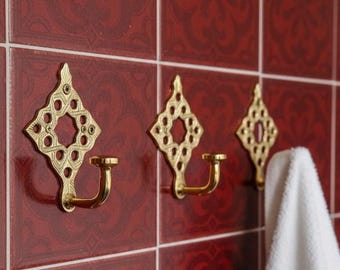 Handgefertigter Wandhaken aus Massivem Messing: Marokkanischer Wandhaken