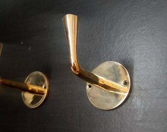 Handcrafted Solid Brass Wall Hook: Vintage Coat & Hat Hanger