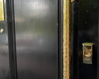 Ręcznie wykonany uchwyt do drzwi z marokańskiego mosiądzu: ozdobny złoty uchwyt do szafki, 50 cm/25 cm