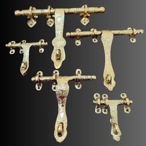 Handcrafted Brass Door Latch Set – Traditional Sliding Bolt Lock for Home & Office