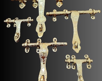 Handcrafted Brass Door Latch Set – Traditional Sliding Bolt Lock for Home & Office