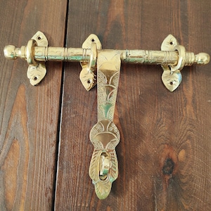 Handcrafted Solid Brass Latch , Vintage Moroccan Door Bolt Design, 100% Handmade.