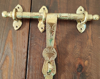Handcrafted Solid Brass Latch , Vintage Moroccan Door Bolt Design, 100% Handmade.