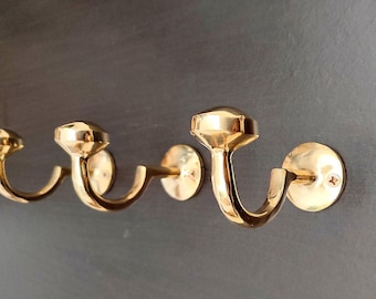 Handcrafted Solid Brass Coat Hooks: Moroccan-Inspired Wall Decor
