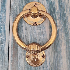 Vintage Brass Door Handle , Handmade Knocker-Style Tap Handle