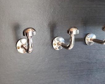 Silver Wall Hooks , Heavy-Duty Metal Coat and Hat Hangers for Home, Office & Bathroom Storage