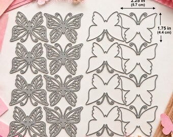 Butterfly Metal Thinlit Cutting Die Set, Layered Butterfly Die with Backing, Cuts 8 at Once, Paper Flower Craft Die, Cardstock Cutting Die
