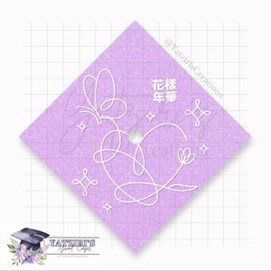 Most Beautiful Moment In Life K-Pop Printed Graduation Cap Topper, BTS Grad Gift, Korean Pop Printed Cap Topper, BTS Album, BTS Army Grad