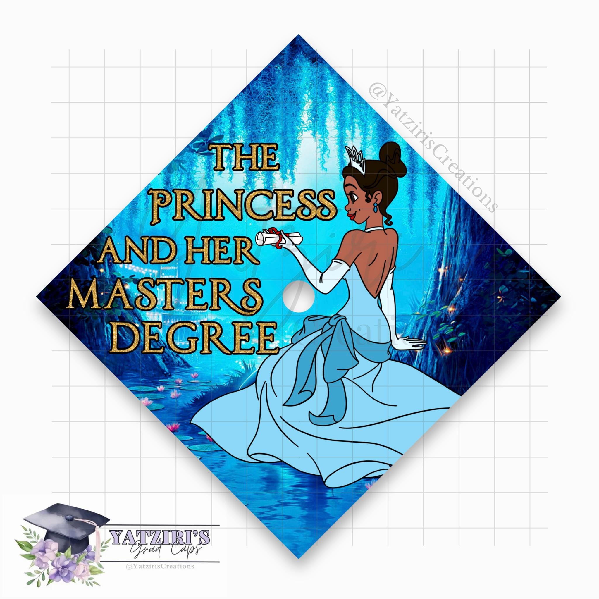 Phd Princess The Princess & Her Diploma Printed Graduation Cap Topper, Princess ...