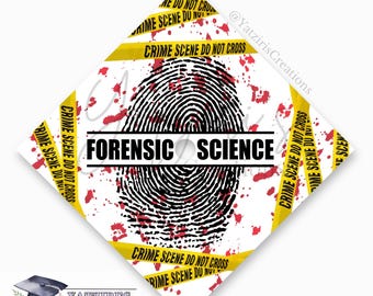 Forensic Science Printed Graduation Cap Topper, Crime Scene Graduation, Grad Gift, Criminal Justice Printed Grad Topper, Card Stock Print