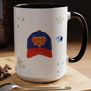 Super Dad Accent Coffee Mug, Daddy Coffee Mug, Dad Gift From Kids, Dad Birthday Cup for Fathers Day , Papa coffee mug, daddy mug, Daddy cup