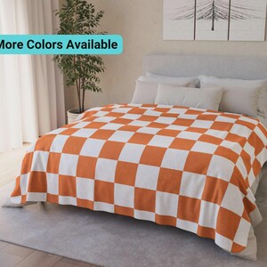 Cozy Checkered Velveteen Blanket | Warm Throw for Home Decor, Snuggling, Gift for Weddings, Birthdays, Soft Throw, checkered throw