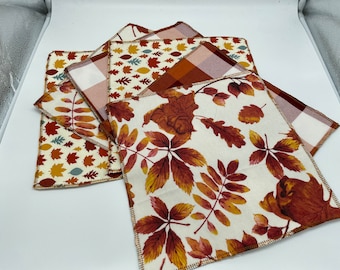 Fall Themed Handmade Reusable Paper Towels - Perfect Gift, Sustainable Alternative to Disposable Towels