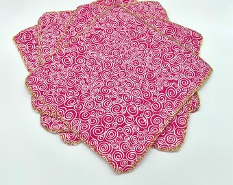 Hot pink spiral pattern, Handmade Reusable Paper Towels - Perfect Gift, Sustainable Alternative to Disposable Towels