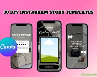 30 Instagram-Story-Vorlagen | Canva Faceless Design (Digitaler Download)