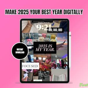 2025 Digital Vision Board Template: Customizable Canva Planner