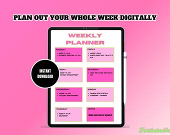Digital Weekly Planner for Goodnotes: Girl Boss Organizer (PDF Downloadable File)
