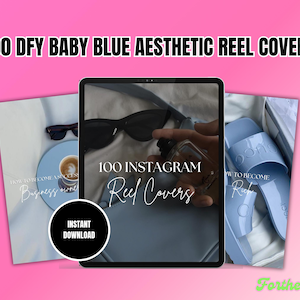 100 DFY Baby Blue Aesthetic Reel Cover | Reel covers | Instagram stories | Digital marketing