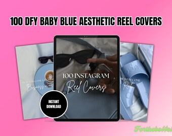 Baby Blue Instagram Reel Covers | 100 Templates (Digital Download