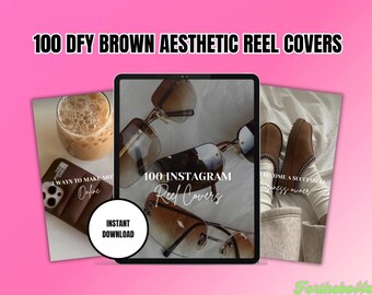 100 braune Instagram Reel Covers (Digitaler Download