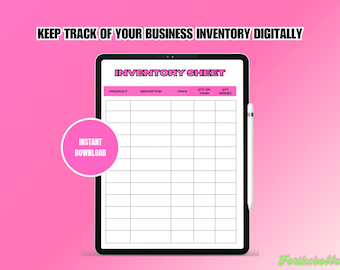 Digital Inventory Sheet: Business Inventory Tracker White Mode