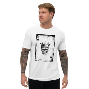 Camiseta de naipes del Rey Calavera / Diseño gótico del Rey Esqueleto / Camiseta de arte oscuro / Camiseta gráfica vanguardista para gamers y coleccionistas