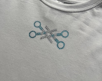 Rhinestone Fitted Baby Tee: LGBTQ Pride Y2K Top
