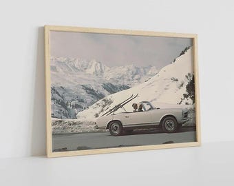 Vintage, Retro, Luxury, Fashion Ski Photo Print, Wall Art, Ski Poster, House Wall Decor, Ski Home Decor, Winter Wall Decor, Winte Poster