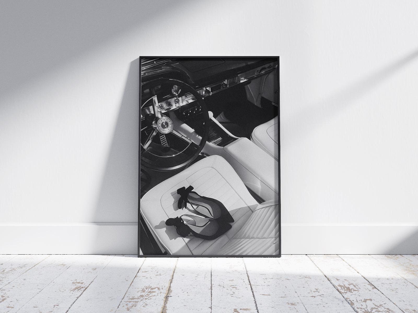 Vintage car Black and White print, aesthetic print, vintage car poster, black and white print, fashion print, fashion poster, digital Print